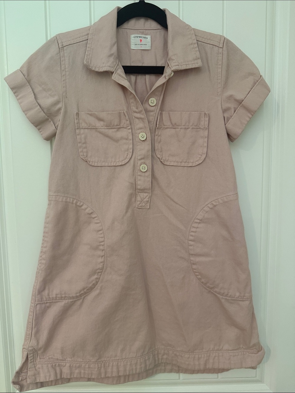 Crewcuts Blush-Tan Cotton Button Polo Dress